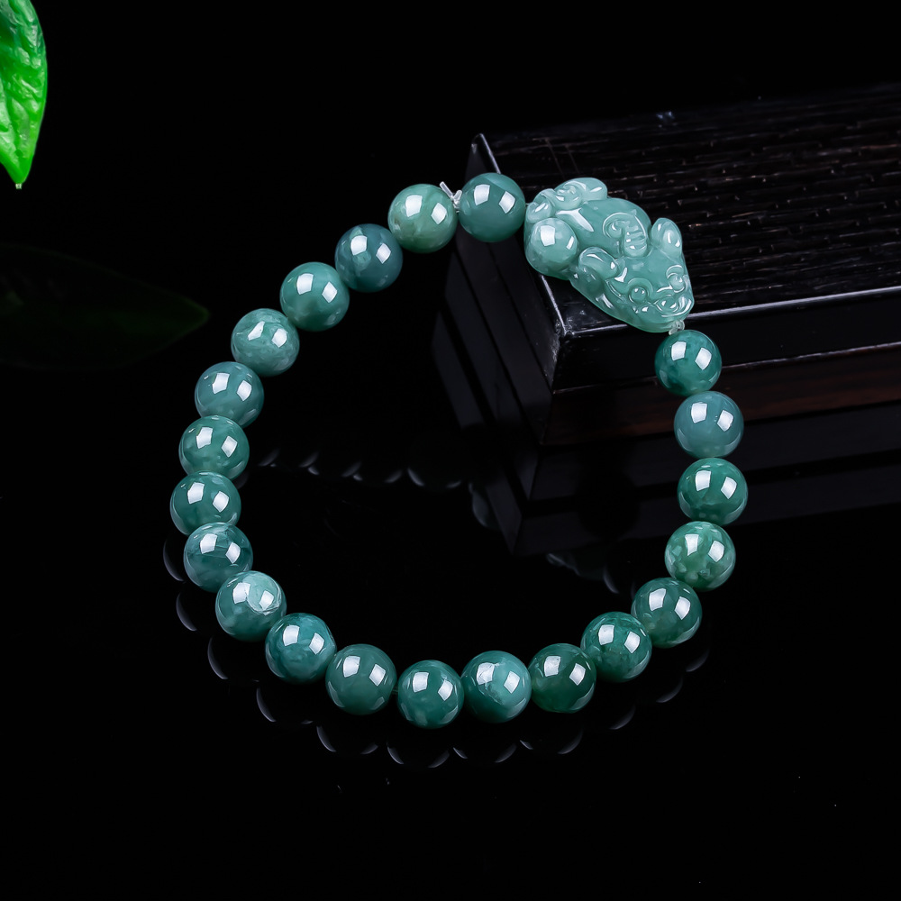 The Jewelry & Watches - Pulsera Pixiu de jadeíta birmana natural,