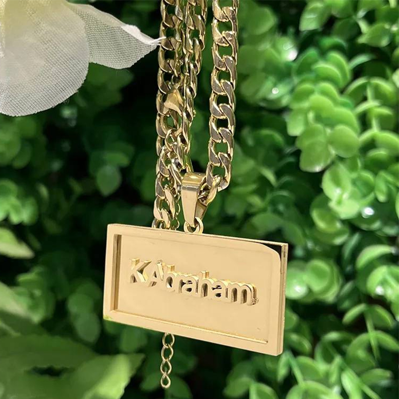 Engraved Name Necklace - Collar de Hip Hop con nombre
