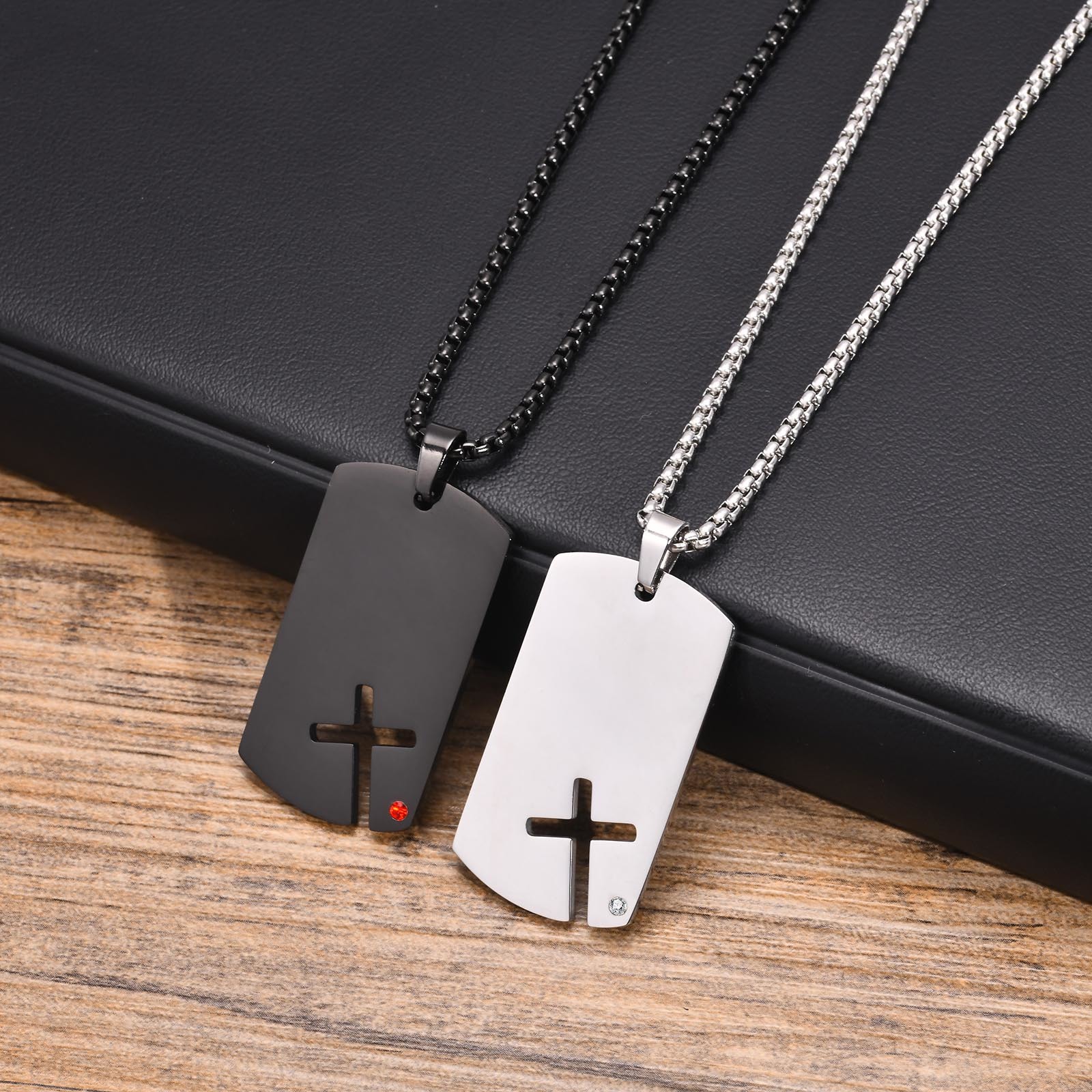 Mens Dog Tag Necklace - Mprainbow-collares de Etiqueta de perro con