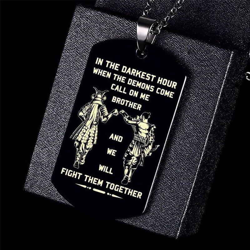 Mens Dog Tag Necklace - Vnox-Colgante de acero inoxidable para hombres,