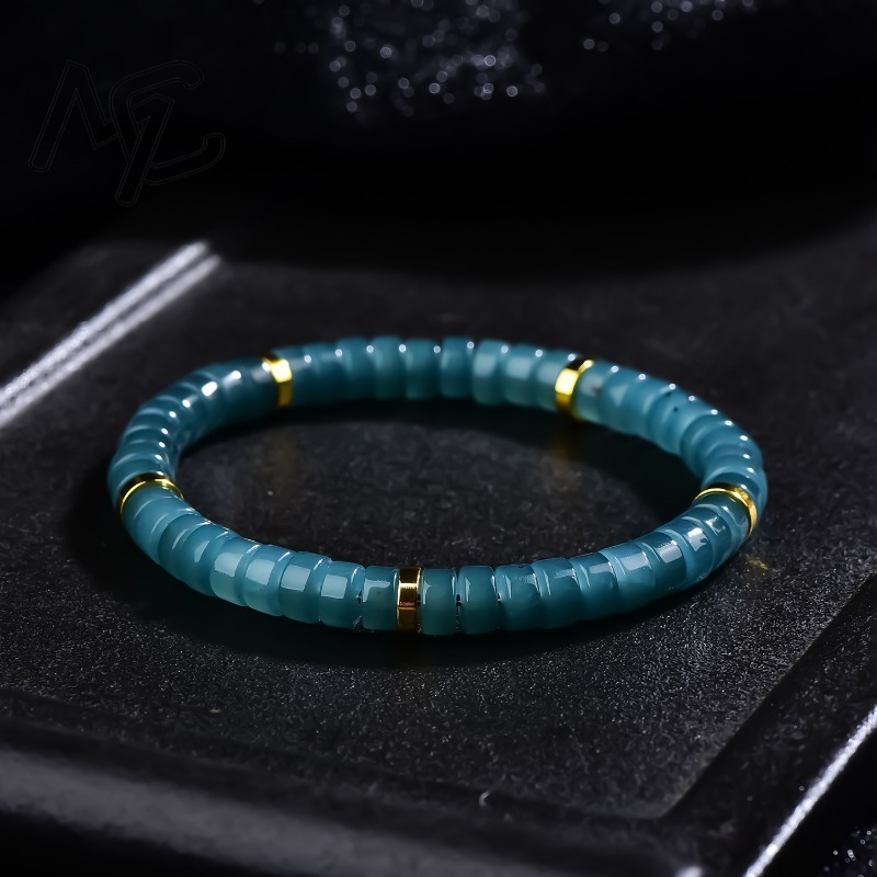 The Jewelry & Watches - Pulsera de cuentas de jadeíta natural