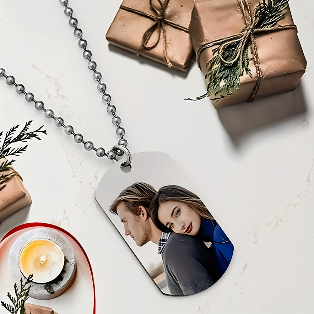 Mens Dog Tag Necklace - Collar con Colgante Personalizado para Hombre,