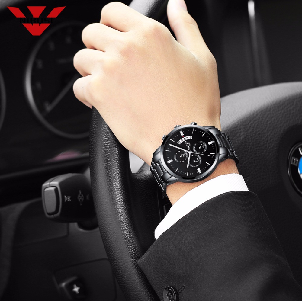 Reloj NIBOSI de cuarzo negro d - Jewelry Inspired Watches reseña y precio