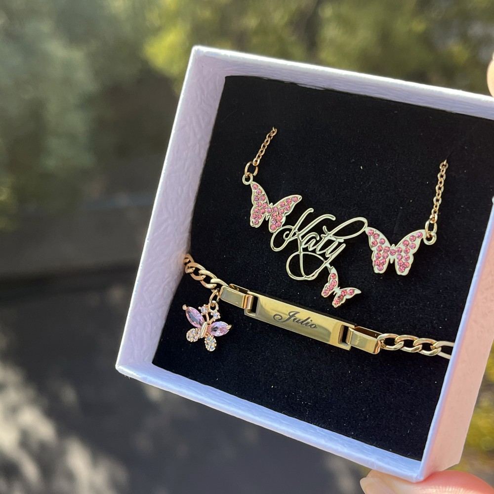 DUOYING-Conjunto personalizado - Engraved Name Necklace reseña y precio