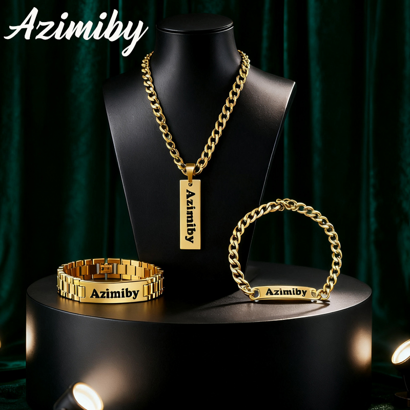 Azimiby Nombre personalizable  - Engraved Name Necklace reseña y precio