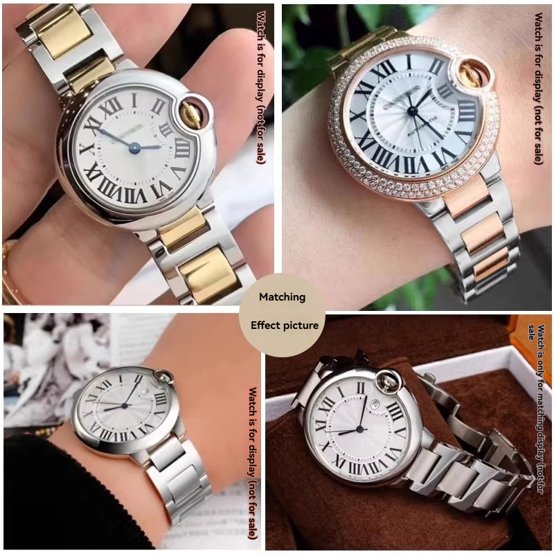 Correa de acero inoxidable con - Cartier Watch Ballon Bleu reseña y precio