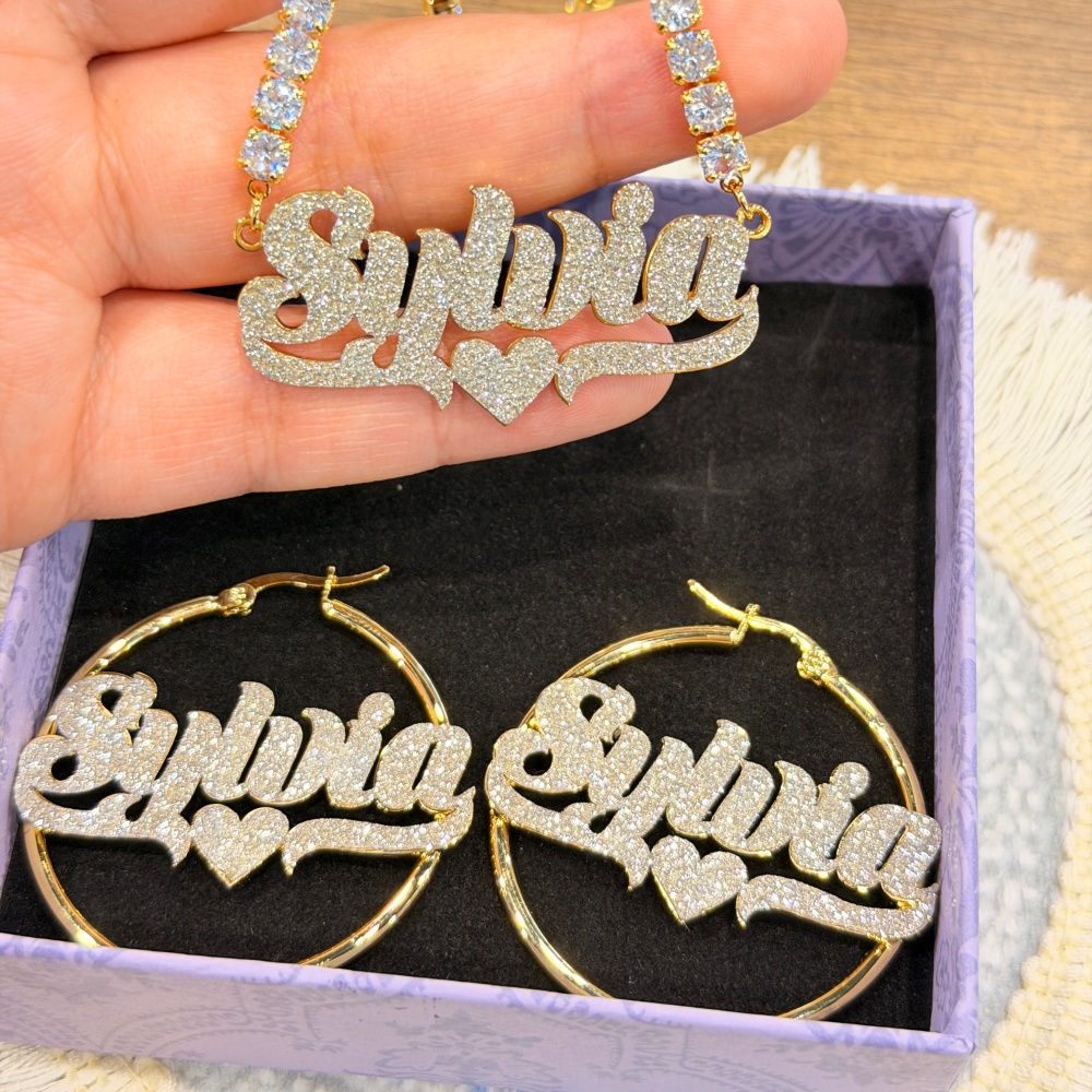 DUOYING - Juego de Collar y Pe - Engraved Name Necklace reseña y precio