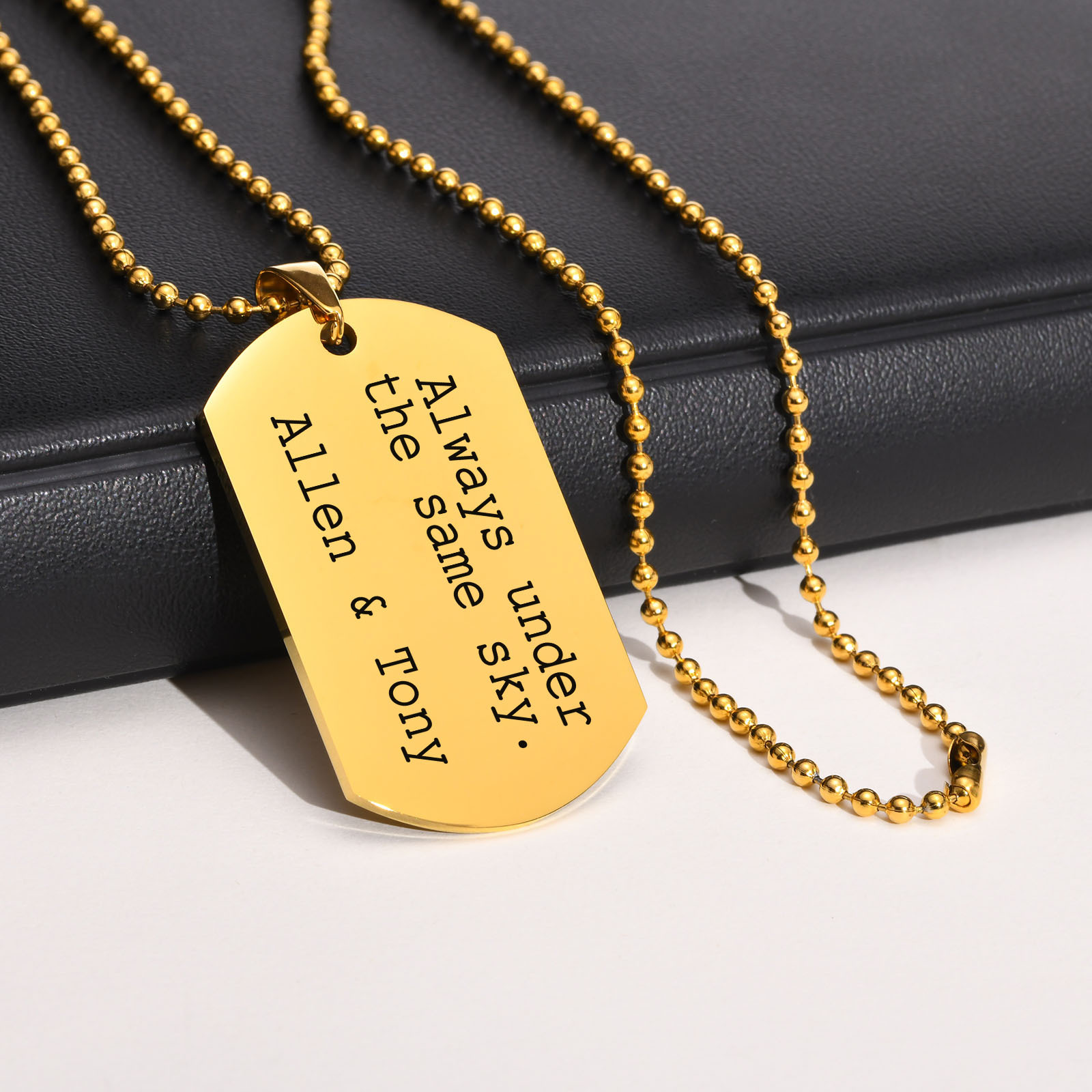 Mprainbow-collares con grabado - Mens Dog Tag Necklace reseña y precio