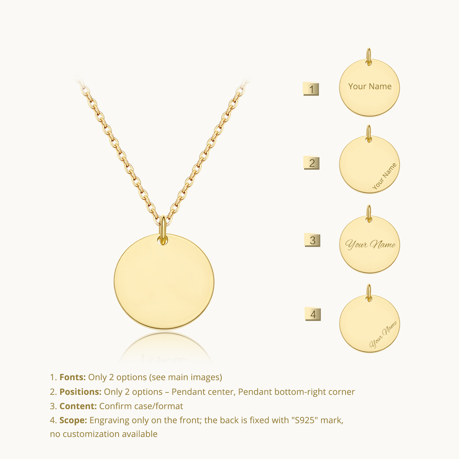 ANDYWEN-collar con colgante de - Engraved Name Necklace reseña y precio
