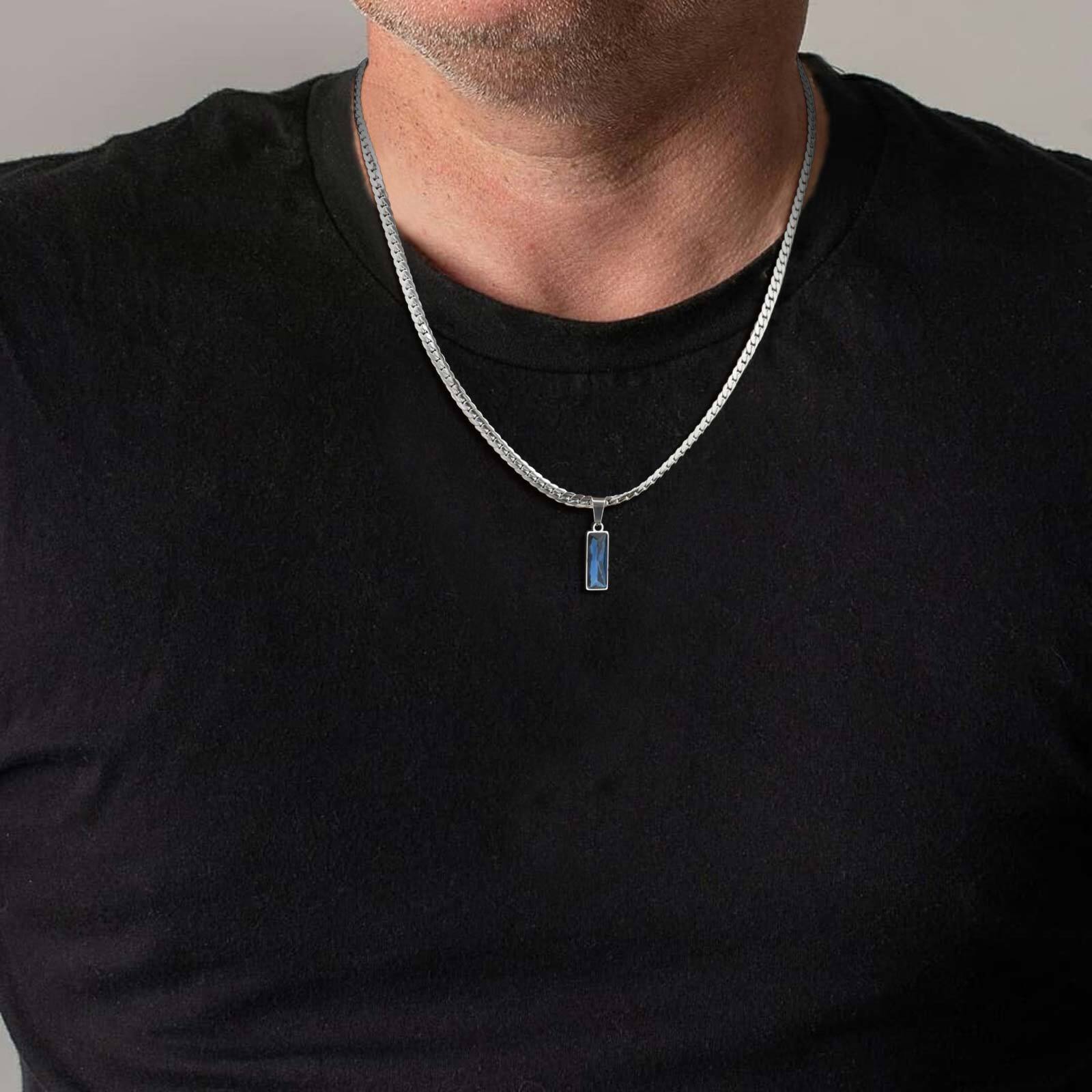 Collar con colgante geométrico - Mens Dog Tag Necklace reseña y precio