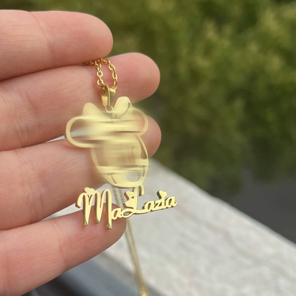 DUOYING-Conjunto de joyería co - Engraved Name Necklace reseña y precio