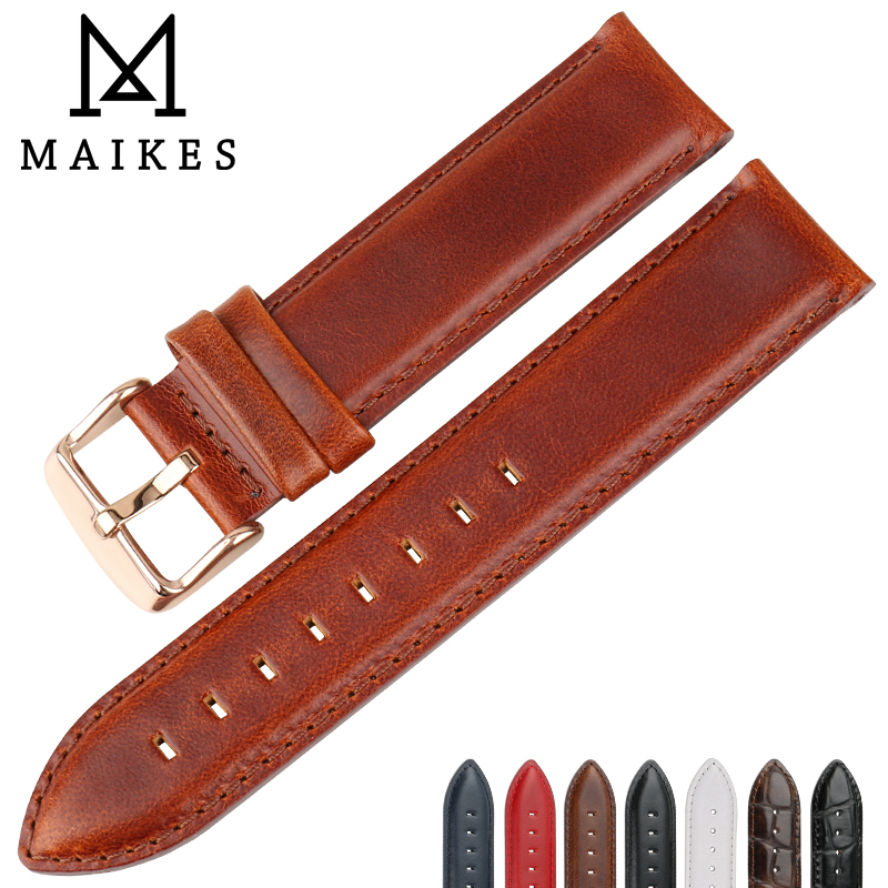 MAIKES-Correa de cuero genuino - Daniel Wellington Watches & Jewelry Online Store reseña y precio