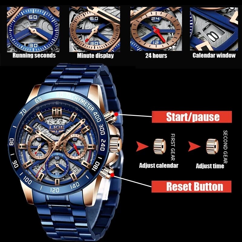 LIGE-reloj analógico de cuarzo - Jewelry Inspired Watches reseña y precio